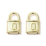 Brass Pendants, Lock, Real 18K Gold Plated, 23.5x15x4.5mm, Hole: 7x7mm(KK-I708-20A-G)