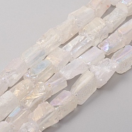 Electroplated Natural Quartz Crystal Beads Strands, Nuggets, Rainbow Plated, 13~17x7~16x7~16mm, Hole: 1.2mm, about 27pcs/strand, 15.16 inch(38.5cm)(G-D0009-01B-08)