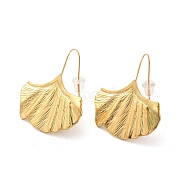 Ion Plating(IP) 304 Stainless Steel Ginkgo Leaf Dangle Earrings for Women, Golden, 22x27.5x2mm, Pin: 0.5mm(EJEW-K243-03G)