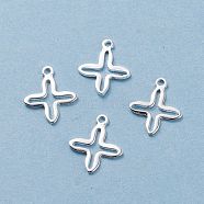 201 Stainless Steel Tiny Cross Charms, Silver, 13.5x11x0.7mm, Hole: 1mm(STAS-H436-42S)