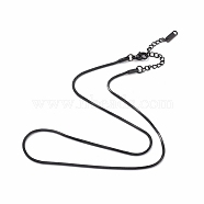 304 Stainless Steel Round Snake Chain Necklace for Men Women, Gunmetal, 15.75 inch(40cm)(NJEW-K245-012B)