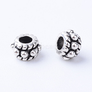 Tibetan Style Alloy Spacer Beads, Rondelle, Cadmium Free & Nickel Free & Lead Free, Antique Silver, 5x3mm, Hole: 2mm(X-TIBE-Q063-27AS-NR)