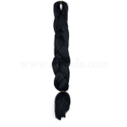 Synthetic Jumbo Ombre Braids Hair Extensions, Crochet Twist Braids Hair for Braiding, Heat Resistant High Temperature Fiber, Wigs for Women, Black, 24 inch(60.9cm)(OHAR-G005-01C)
