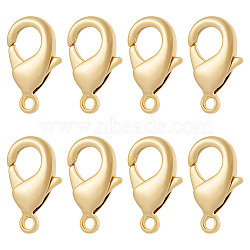8Pcs Brass Lobster Claw Clasps, for Jewelry Making, Real 18K Gold Plated, 19.5x11.5x4mm, Hole: 2.3mm(KK-TA0002-70)