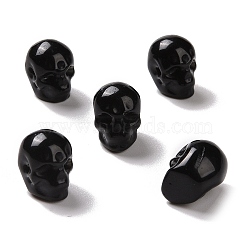 Natural Obsidian Beads, Halloween Skull, 11~11.5x8.5~9x11~11.5mm, Hole: 0.9~1mm(G-C038-01I)