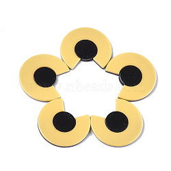 Cellulose Acetate(Resin) Pendants, Large Semicircle, Gold, 33.5x37.5x3.5mm, Hole: 1.5mm(KY-S158-36A)