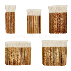 Bamboo Handle Soft Brush, Wool Brush Latex Paint Brush, for Professional Results On Walls, Cabinets, Doors, Decks, Touch Ups, BurlyWood, 136~140x53~162x9~11.2mm, 5pcs/set(TOOL-PH0017-50-WH)