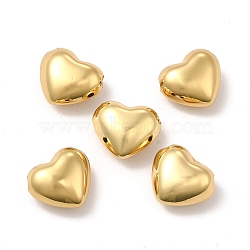 Rack Plating Eco-Friendly Brass Beads, Long-Lasting Plated, Lead Free & Cadmium Free, Heart, Real 18K Gold Plated, 13x15x8mm, Hole: 2mm(KK-A177-33G)