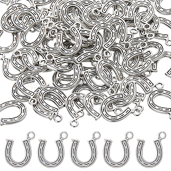 120Pcs Tibetan Style Alloy Pendants, Horseshoe, Antique Silver, 14x12x2mm, Hole: 1.5mm(FIND-DC0006-01B)