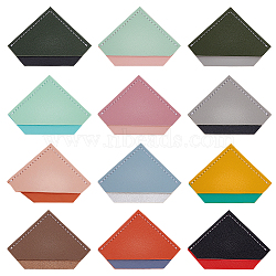12Pcs 12 Colors Imitation Leather Page Corners, Book Corner Guards, Notebook Protectors, Diamond Shape, Mixed Color, 53x72x3.5mm, 1pc/color(AJEW-OC0004-42)
