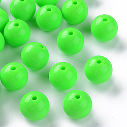 Opaque Acrylic Beads, Round, Lime, 16x15mm, Hole: 2.8mm, about 220pcs/500g(MACR-S370-C16mm-23)