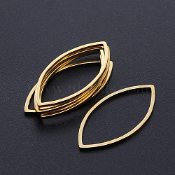 201 Stainless Steel Linking Rings, Laser Cut, Horse Eye, Golden, 27x13x1mm, Inner Diameter: 24x11mm(STAS-S105-T939-2)