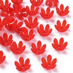 Transparent Acrylic Beads, Frosted, Flower, Red, 19x17x10mm, Hole: 3mm, about 764pcs/500g(MACR-S373-47-D09)