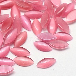 Cat Eye Cabochons, Horse Eye, Hot Pink, 10x5x1.5~2mm(CE-J004-5x10mm-08)