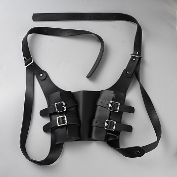 PU Leather Sword Holster Sword Back Sheath for Medieval Renaissance Cosplay Props, Black, 330x330x3mm