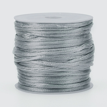 Nylon Cord, Satin Rattail Cord, for Beading Jewelry Making, Chinese Knotting, Gainsboro, 1.5mm, about 16.4 yards(15m)/roll