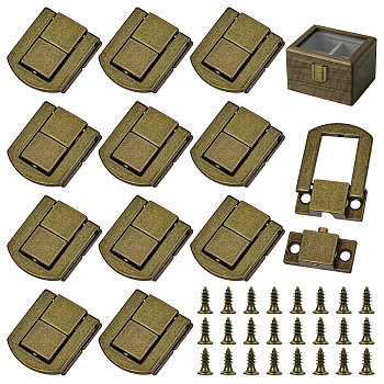 12 Bags Alloy Purse Locks, DIY Purse Making Supplies, Antique Bronze, 24x20.5x6mm