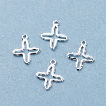 201 Stainless Steel Tiny Cross Charms, Silver, 13.5x11x0.7mm, Hole: 1mm