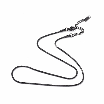 304 Stainless Steel Round Snake Chain Necklace for Men Women, Gunmetal, 15.75 inch(40cm)