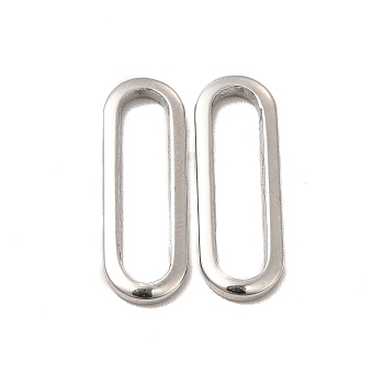 304 Stainless Steel Link Rings, Oval, Stainless Steel Color, 17.5x6.5x1mm, Inner Diameter: 15.5x3mm