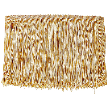 Polyester Fringe Tassel Trim, for Curtain, Costume Accessories, Gold, 150x1mm, 10 yards/card