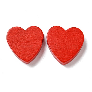 Red Heart Wood Beads