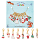 8Pcs 8 Style Christmas Theme Alloy Enamel Pendants Decorations(HJEW-NB0001-47)-1