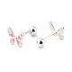 Butterfly 925 Sterling Silver Stud Earrings for Girl Women(EJEW-I259-05S)-2