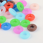 Rubber O Rings, Donut Spacer Beads, Fit European Clip Beads, Mixed Color, 2mm(KY-R007-M)