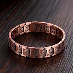 Retro Zinc Alloy Magnetic Therapy Link Chain Bracelets for Men, Cross, Red Copper, 8.27 inch(21cm)(FS-WG8FDED-01)