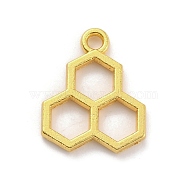 Alloy Pendants, Hollow Honeycomb Charm, Golden, 19x15.5x2mm, Hole: 2mm(FIND-WH0155-018C)