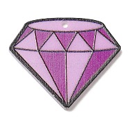 Opaque Acrylic Pendants, Diamond, 23x26.5x2mm, Hole: 1.2mm(MACR-K346-01B)