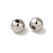 304 Stainless Steel Beads, Round, Stainless Steel Color, 10x8mm, Hole: 3mm(X-STAS-N009-10)