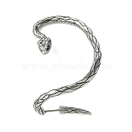 316 Surgical Stainless Steel Cuff Earrings, Left, Snake, 51.6x36x2.9~4.6mm(EJEW-E300-01AS-02)