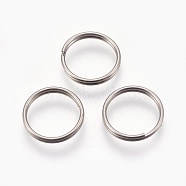 Titanium Alloy Split Rings, Double Loops Jump Rings, Platinum, 14x2mm, Inner Diameter: 13mm(X-PALLOY-WH0019-01A)