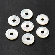 Natural White Shell Beads, Donut/Pi Disc, White, 12x3mm, Hole: 3mm(SHEL-G014-11C)