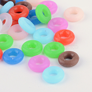 Rubber O Rings, Donut Spacer Beads, Fit European Clip Stopper Beads, Mixed Color, 2mm(KY-R007-M)