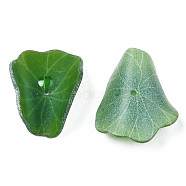 Plastic Pendants, Lotus Leaf, Green, 23x17~18x8mm, Hole: 0.8mm(KY-N015-128)