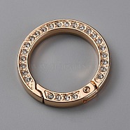 Alloy Crystal Rhinestone Spring Gate Rings, Ring Shape, Light Gold, 34x5mm, Inner Diameter: 24.5mm(FIND-WH0129-34B-KCG)