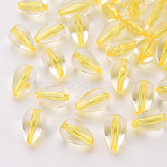 Transparent Acrylic Beads, Teardrop, Gold, 14.5x9.5mm, Hole: 1.6mm, about 600pcs/500g(TACR-S154-26A-81)