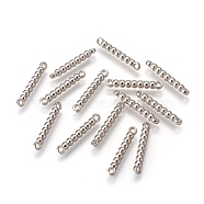 CCB Plastic Bar Links, Platinum, 25x3.8x3.5mm, Hole: 1.6mm(CCB-L006-13P)
