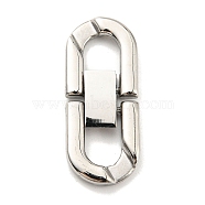 304 Stainless Steel Fold Over Clasps, Stainless Steel Color, 31x13x3mm, Hole: 7x6mm(STAS-D026-01B-P)