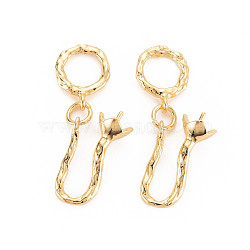 Rack Plating Brass Pendant Bails, with Jump Rings, Nickel Free, Ring, Real 18K Gold Plated, 28.5mm(KK-N233-180)