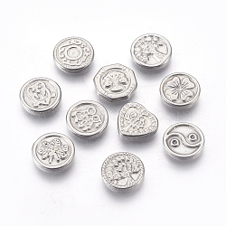 304 Stainless Steel Cabochons, Flat Round, Stainless Steel Color, 10x2~2.5mm(STAS-E444-46)