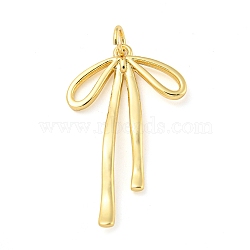 Rack Plating Brass Pendants, Cadmium Free & Lead Free, 
Long-Lasting Plated, with Jump Ring, Bowknot, Real 18K Gold Plated, 30x18.5x2.5mm, Hole: 3mm(X-KK-C044-04G)