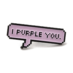 Word I Purple You Radio Alloy Enamel Pin Brooch, for Backpack Clothes, Plum, 12.5x30x1.5mm(JEWB-B014-04D)