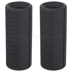 Silicone Barbell Handle, Column, Black, 126x50x12mm, Inner Diameter: 25.5mm(SIL-WH20006-002B)