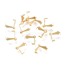 304 Stainless Steel Ice Pick Pinch Bails, Golden, 10x11x4.5mm, Hole: 1.6mm, Pin: 1mm(X-STAS-F263-01A-G)
