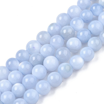 Natural Freshwater Shell Beads Strands, Dyed, Round, Cornflower Blue, 2.5mm, Hole: 0.5mm, about 122~136pcs/strand, 14.57 inch~15.63 inch(37cm~39.7cm)