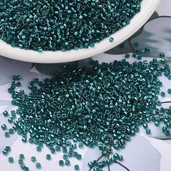 MIYUKI Delica Beads, Cylinder, Japanese Seed Beads, 11/0, (DB1769) Sparkling Aqua Green Lined Teal AB, 1.3x1.6mm, Hole: 0.8mm, about 20000pcs/bag, 100g/bag